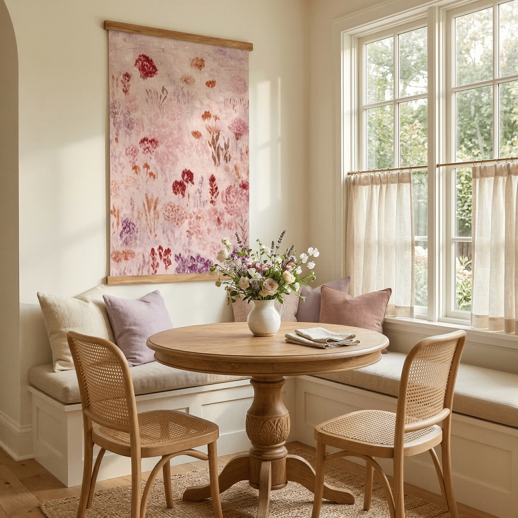 Wildflower Linen (Pink) - Tapestry - Lemon Park