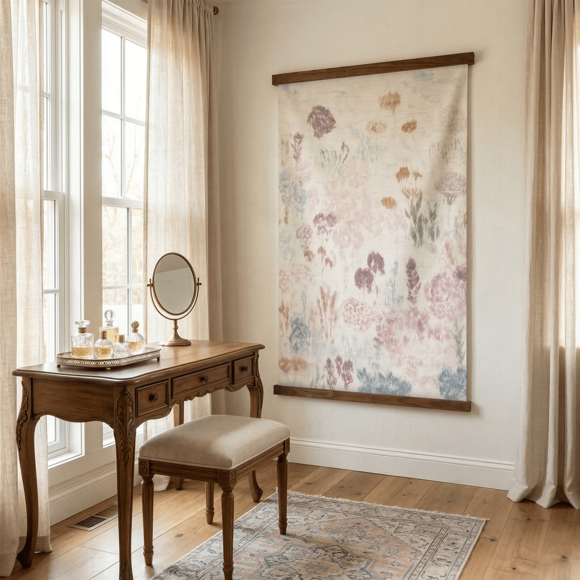 Wildflower Linen (White) - Tapestry - Lemon Park