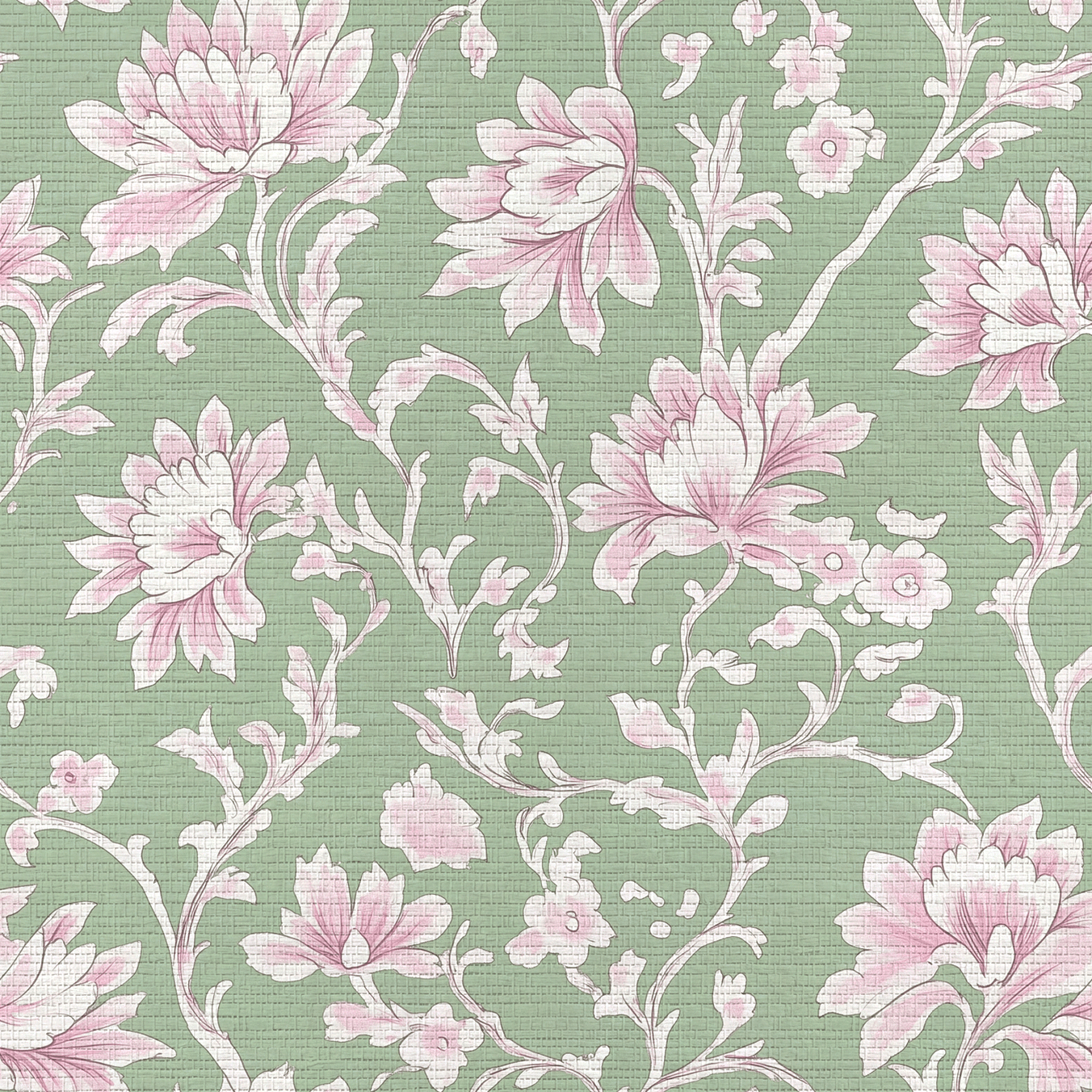 Wildflower Riddle Faux Grasscloth Wallpaper - Lemon Park