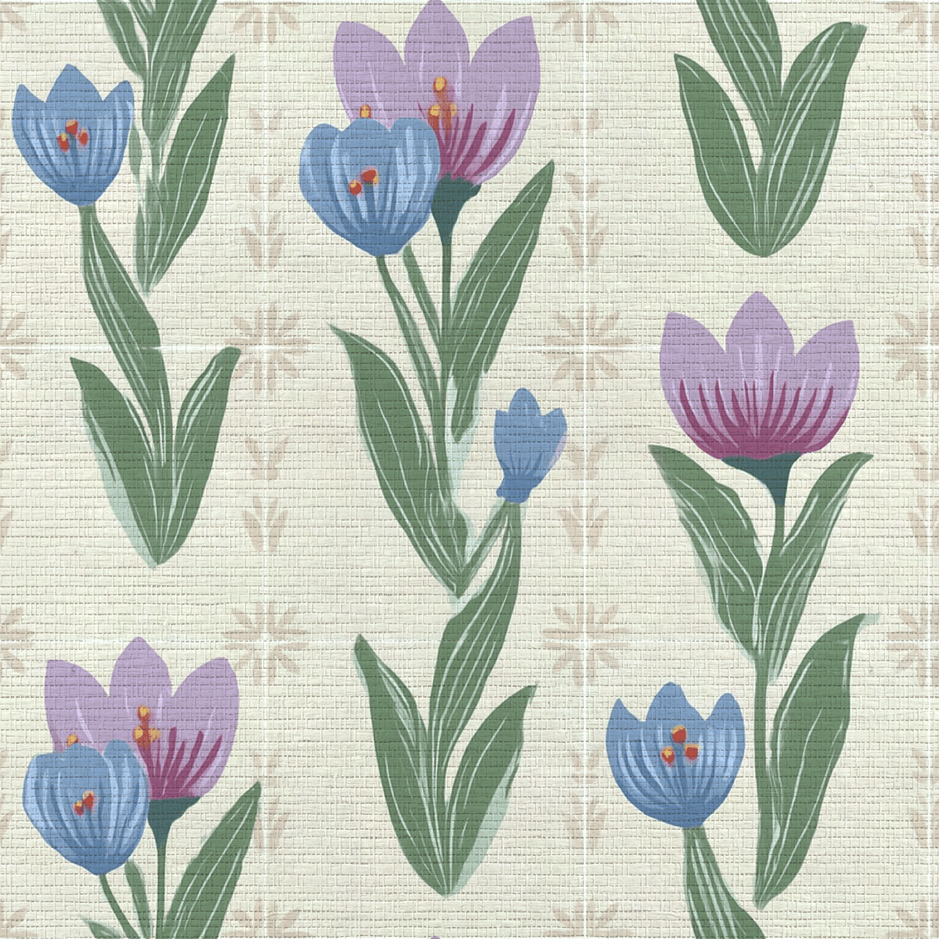 Wildflower Sketch Faux Grasscloth Wallpaper - Lemon Park