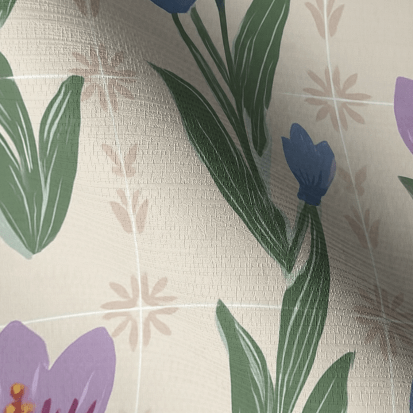 Wildflower Sketch Faux Grasscloth Wallpaper - Lemon Park