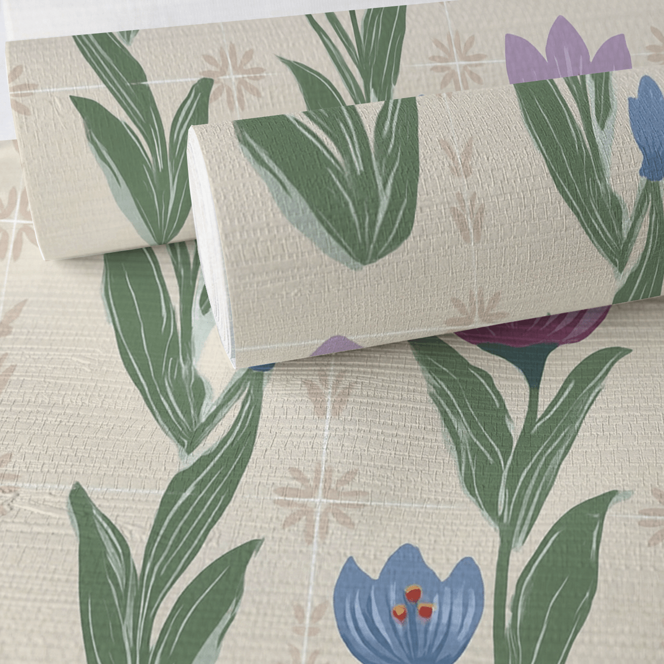 Wildflower Sketch Faux Grasscloth Wallpaper - Lemon Park