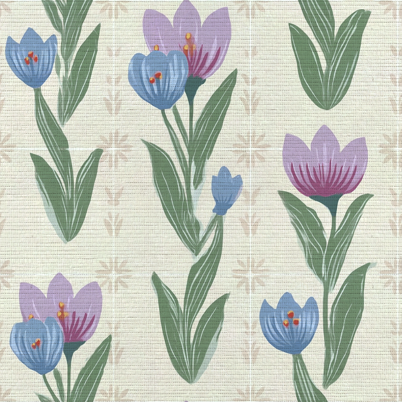 Wildflower Sketch Faux Grasscloth Wallpaper