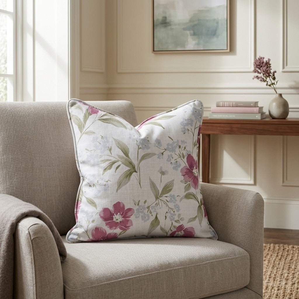 Wildflower Waltz Throw Pillow - Lemon Park