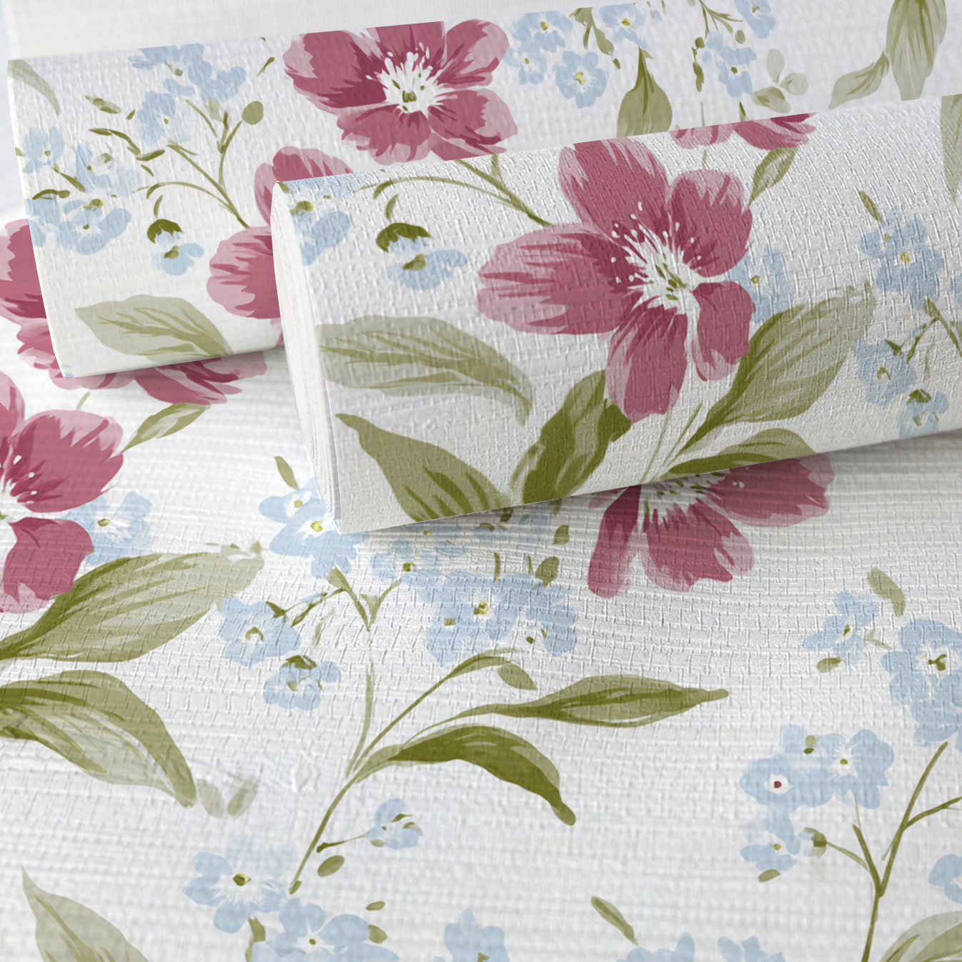 Wildflower Waltz Faux Grasscloth Wallpaper
