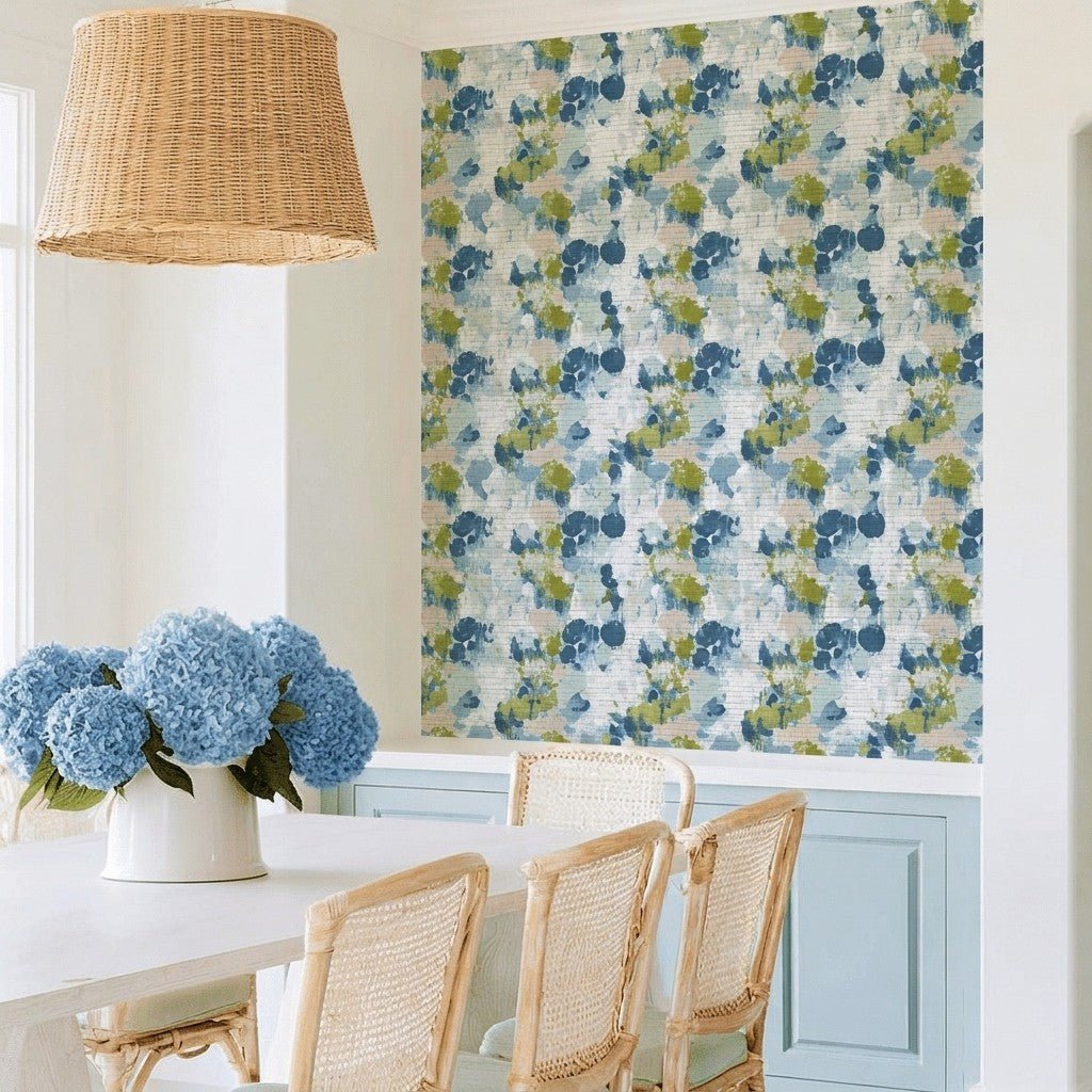 Wildflower Wash Faux Grasscloth Wallpaper - Lemon Park