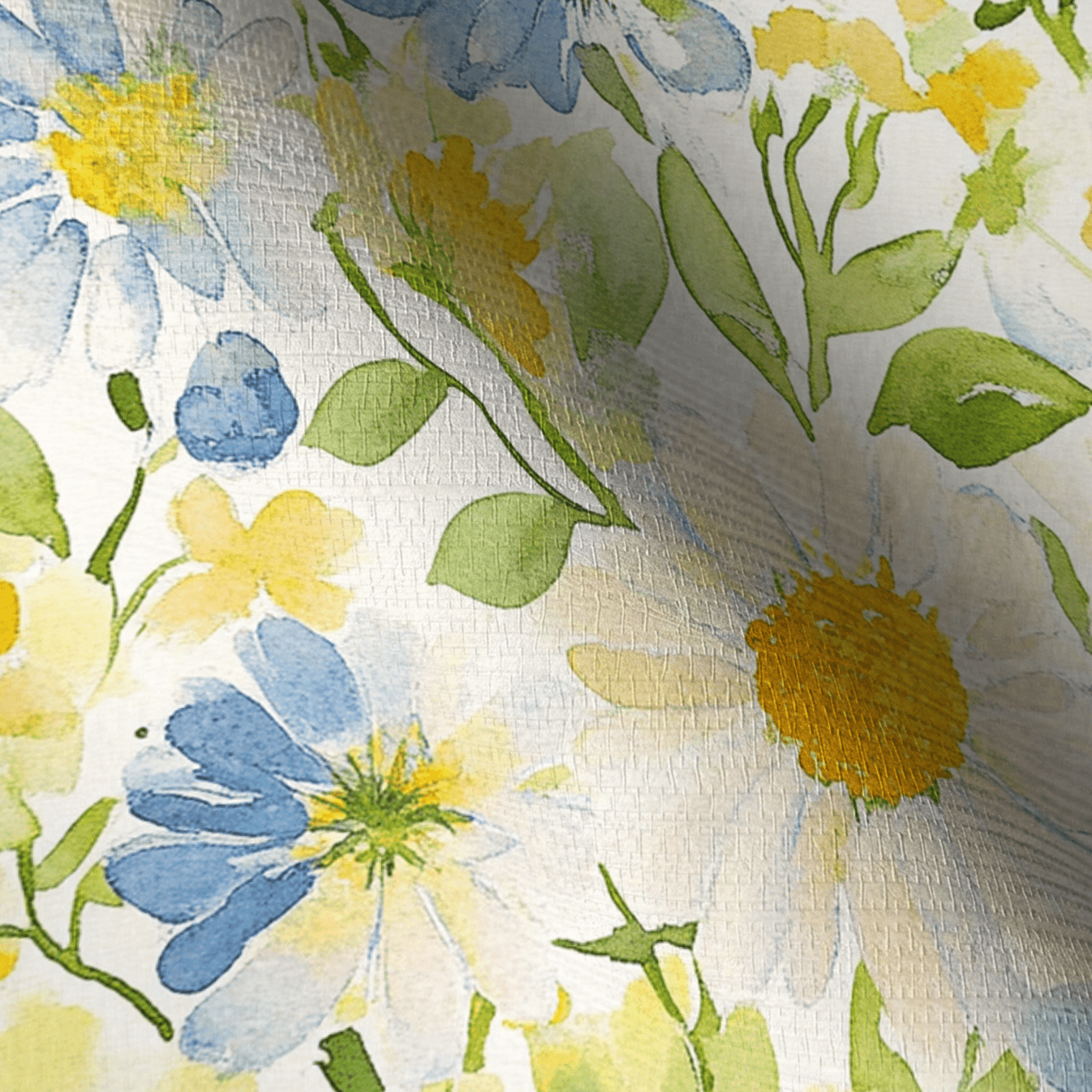 Wildflower Whimsy Faux Grasscloth Wallpaper - Lemon Park
