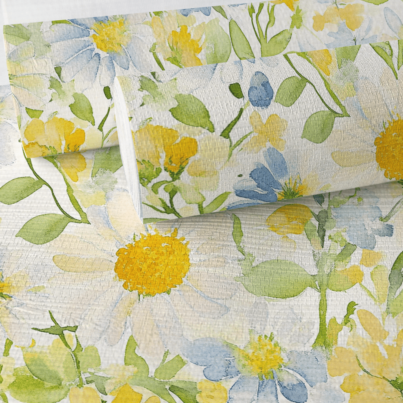 Wildflower Whimsy Faux Grasscloth Wallpaper - Lemon Park