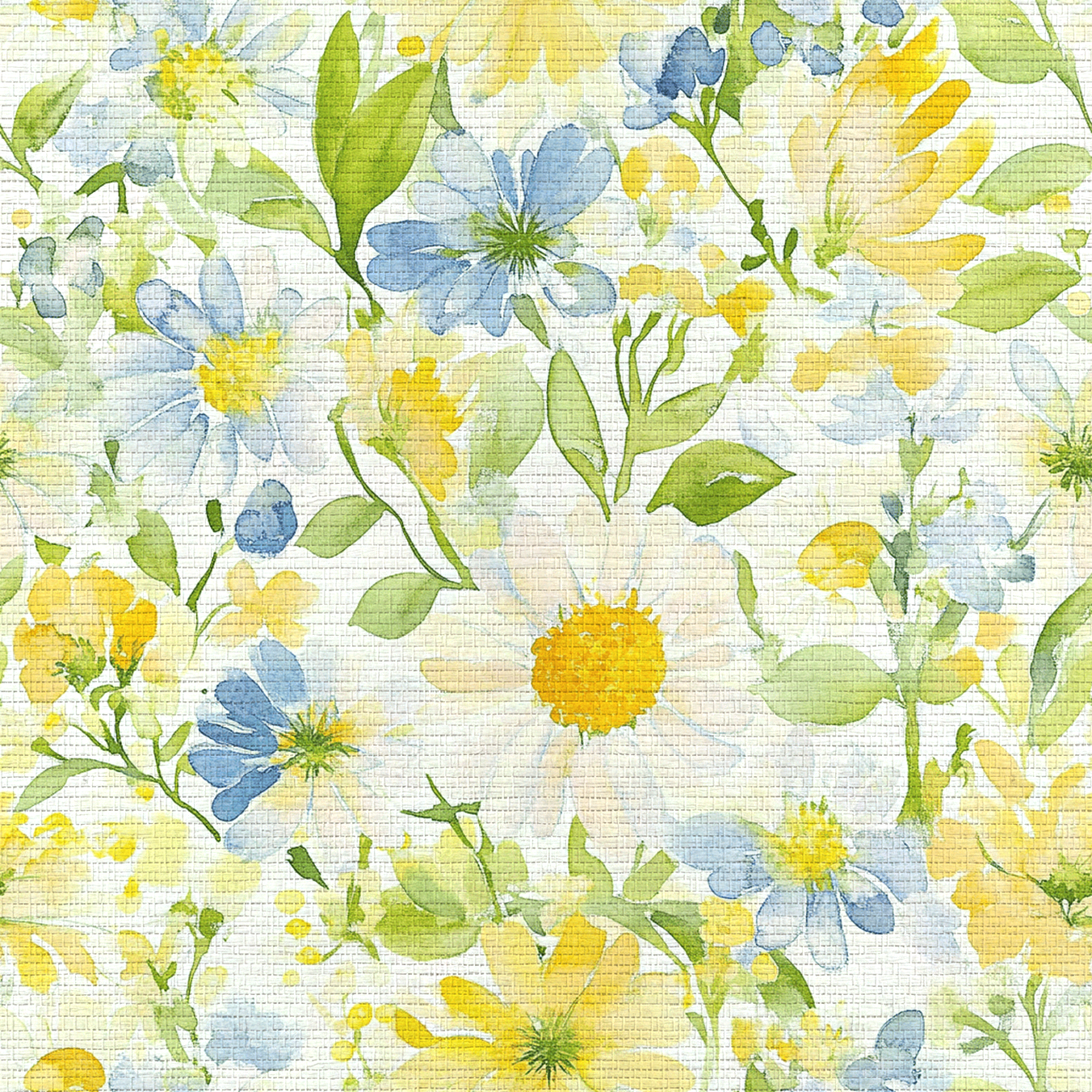 Wildflower Whimsy Faux Grasscloth Wallpaper - Lemon Park