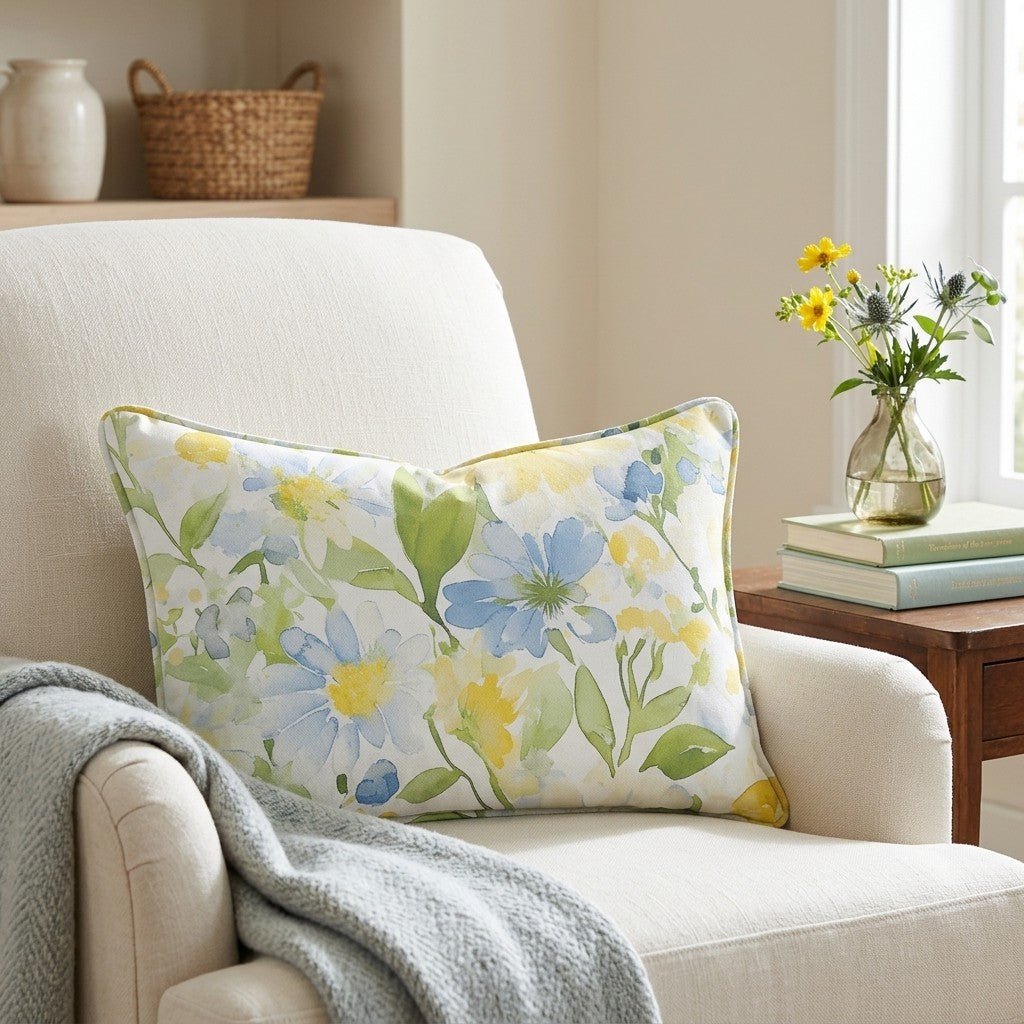 Wildflower Whimsy Throw Pillow - Lemon Park
