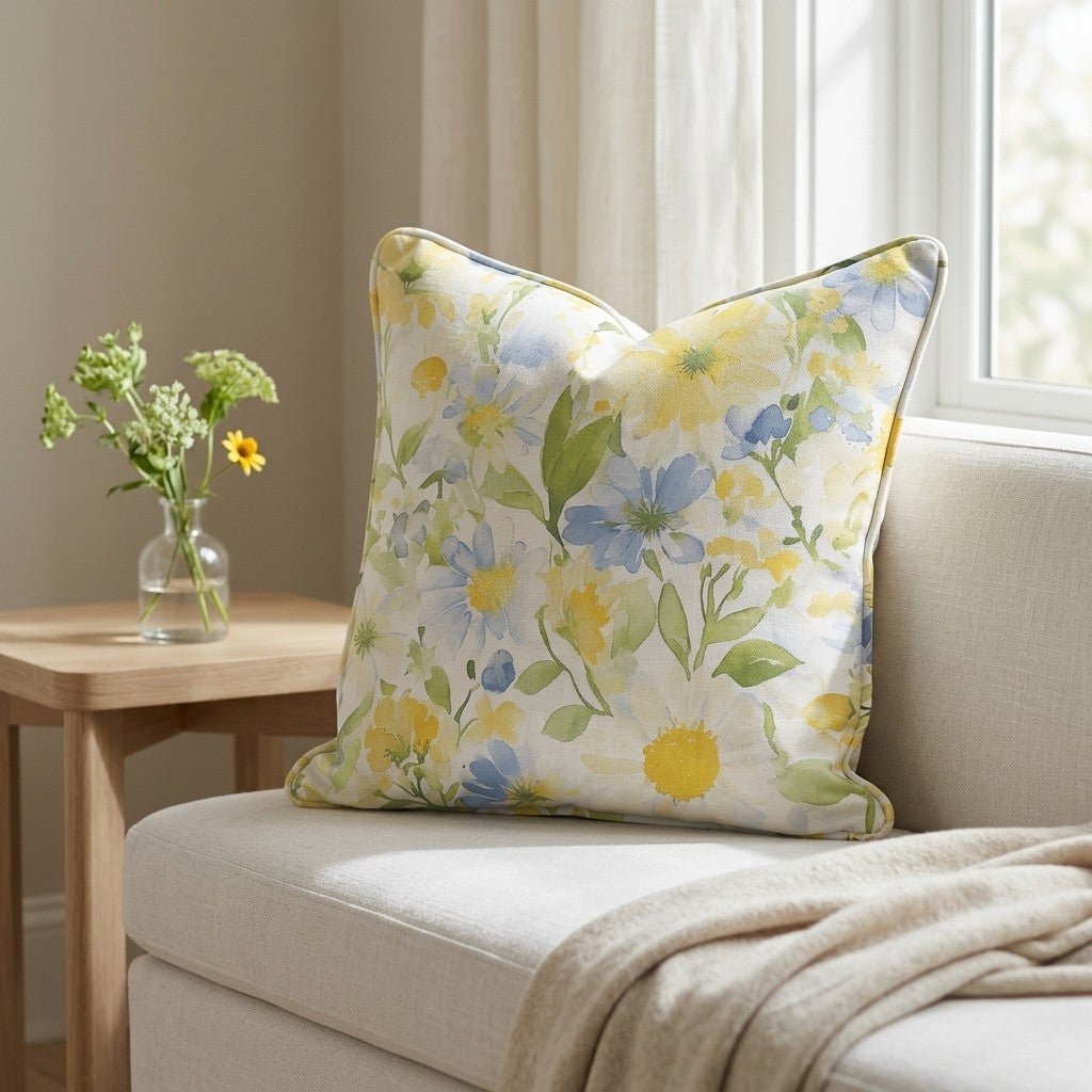 Wildflower Whimsy Throw Pillow - Lemon Park