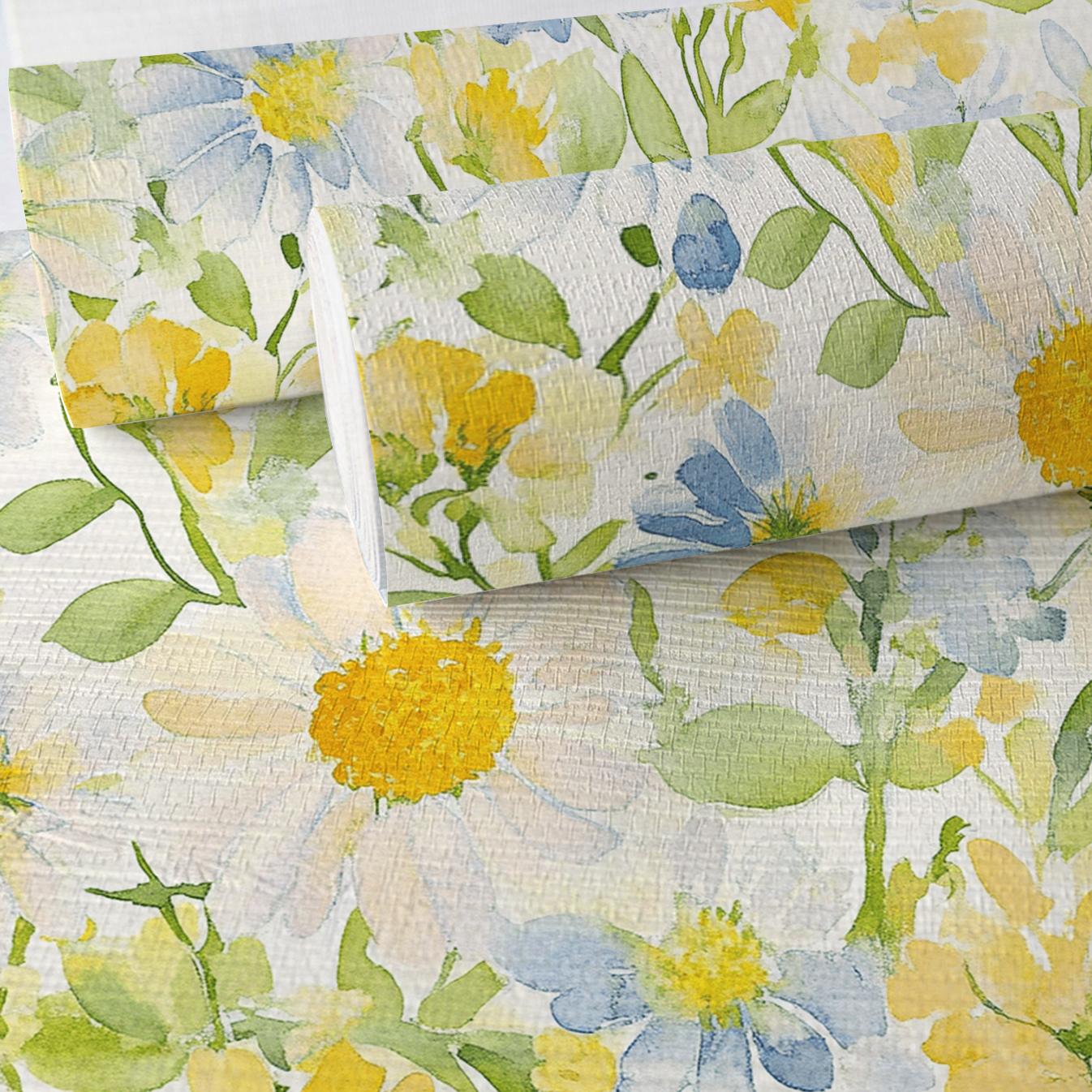 Wildflower Whimsy Faux Grasscloth Wallpaper
