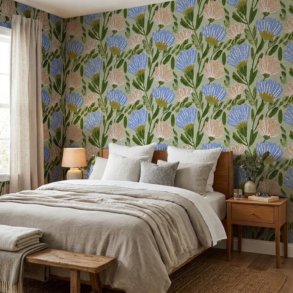 Willa Faux Grasscloth Wallpaper - Lemon Park