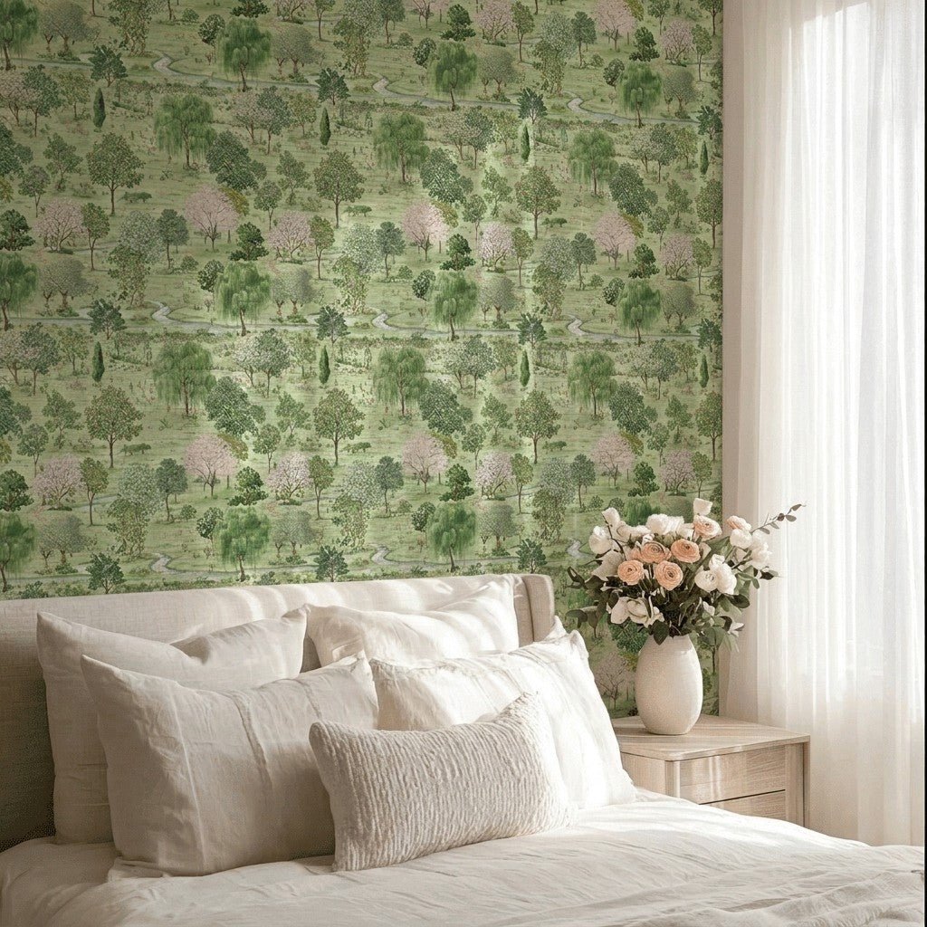Willow Dreams Faux Grasscloth Wallpaper - Lemon Park