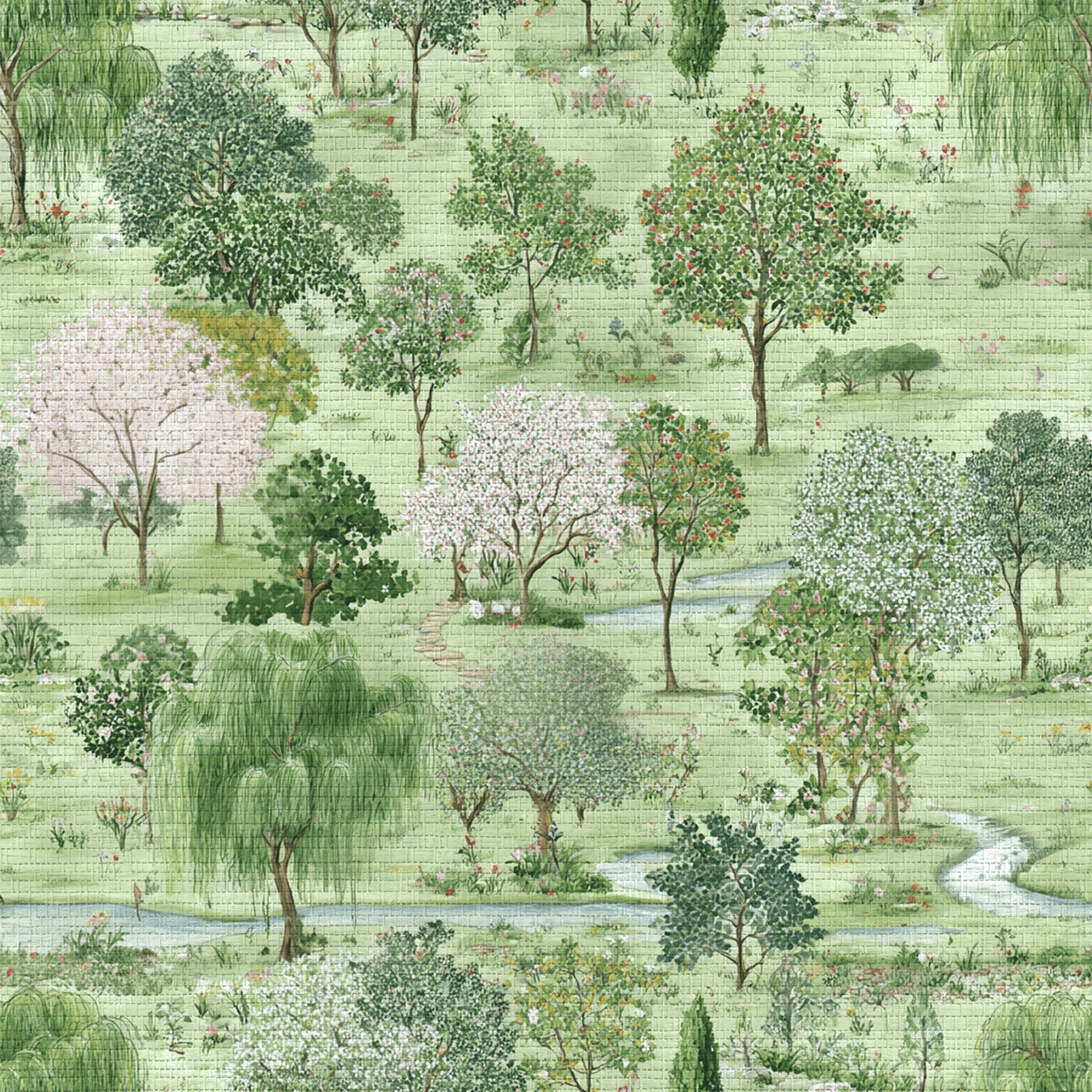 Willow Dreams Faux Grasscloth Wallpaper - Lemon Park