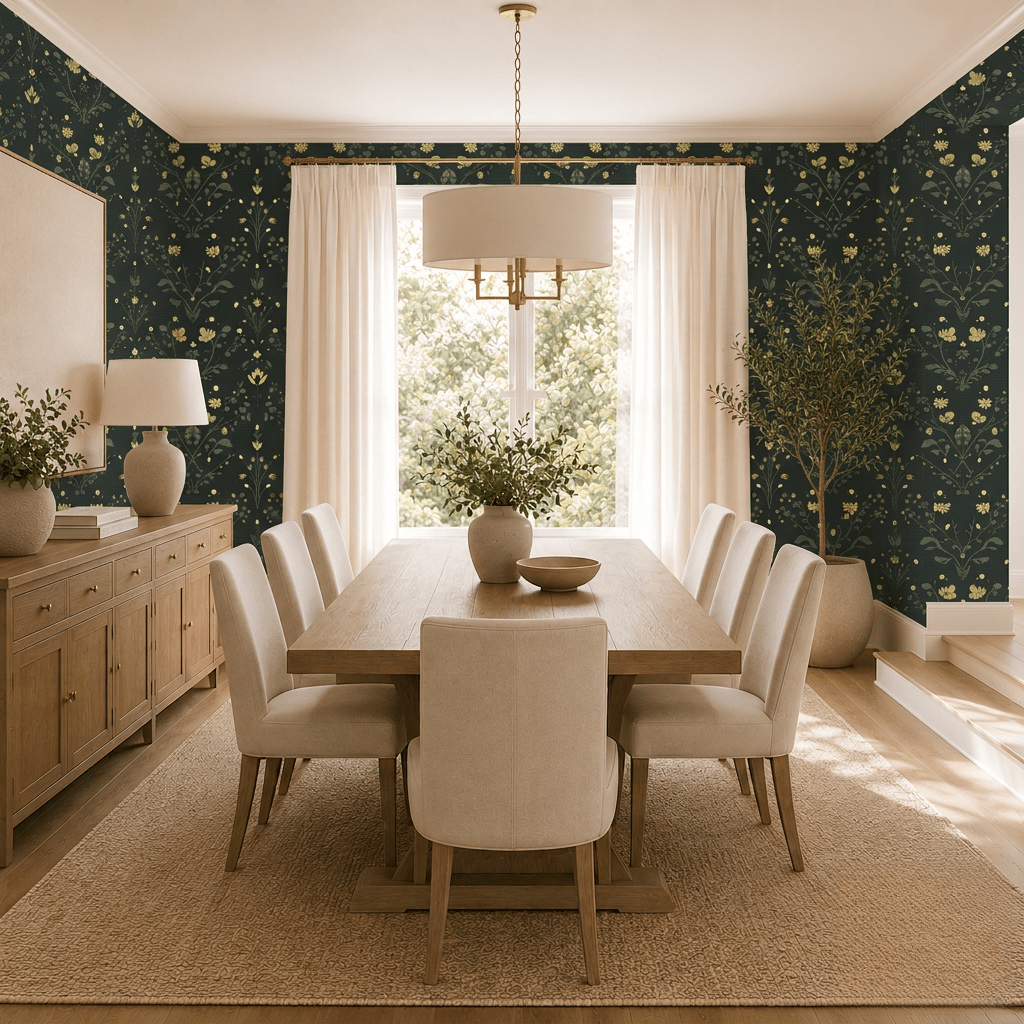 Willow Glen Faux Grasscloth Wallpaper - Lemon Park