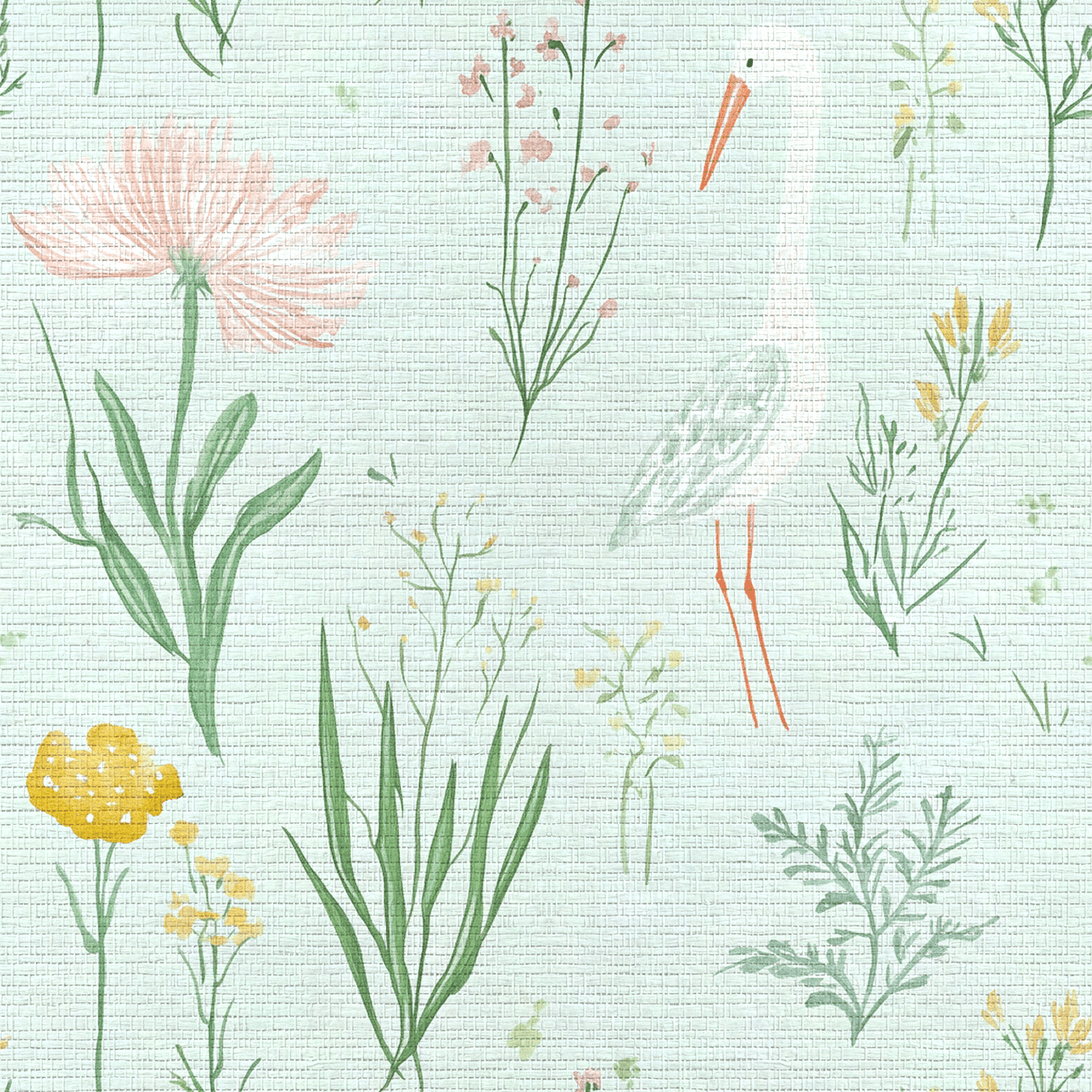 Willow Wading Faux Grasscloth Wallpaper - Lemon Park