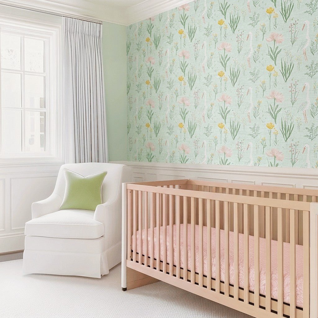 Willow Wading Faux Grasscloth Wallpaper - Lemon Park
