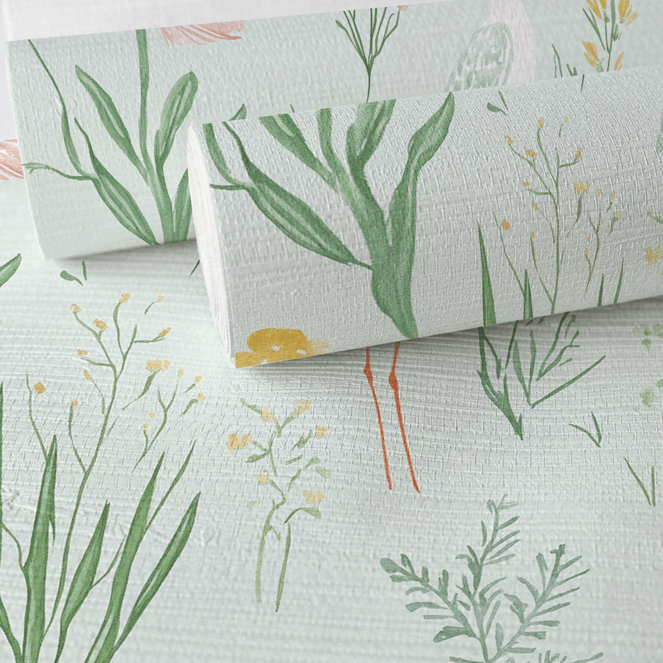 Willow Wading Faux Grasscloth Wallpaper - Lemon Park