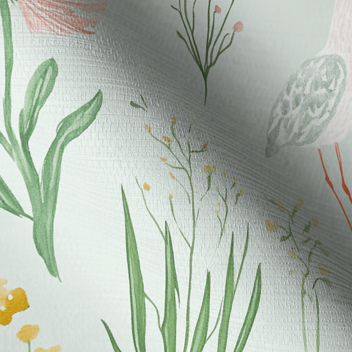 Willow Wading Faux Grasscloth Wallpaper - Lemon Park