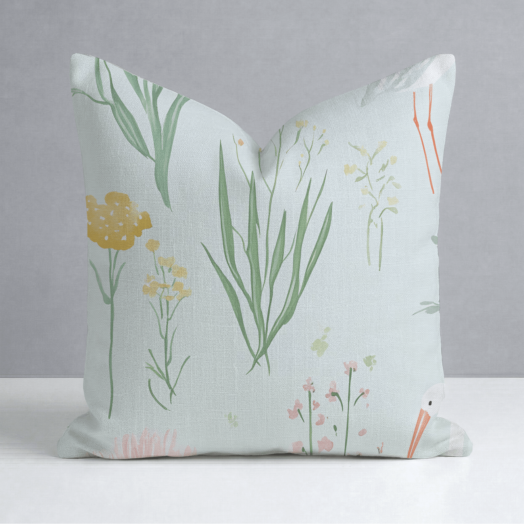 Willow Wading Throw Pillow - Lemon Park
