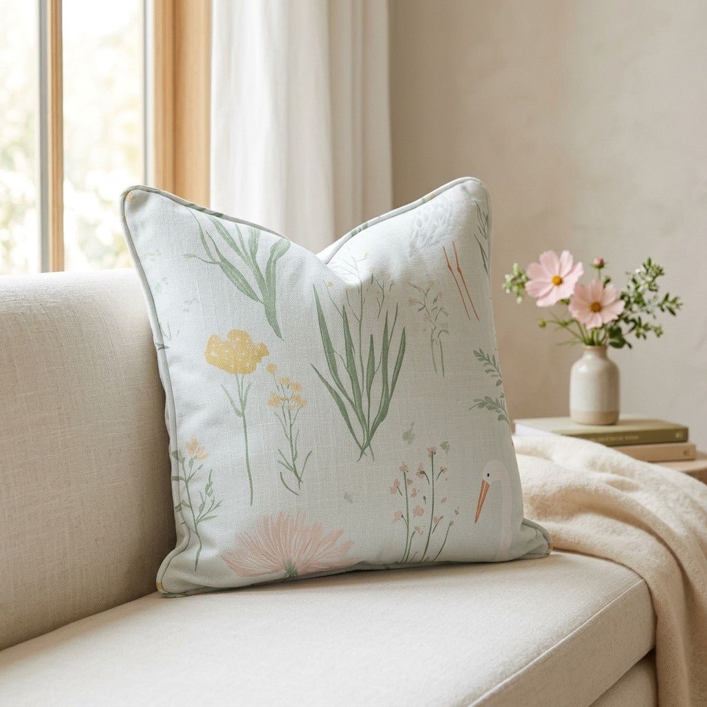 Willow Wading Throw Pillow - Lemon Park