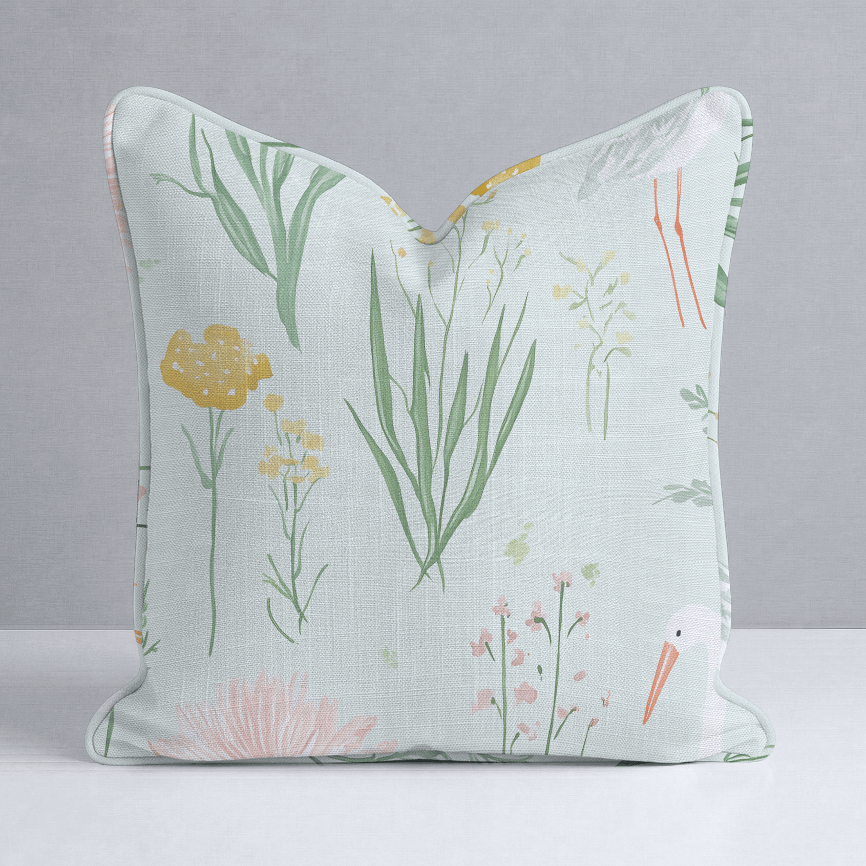 Willow Wading Throw Pillow - Lemon Park