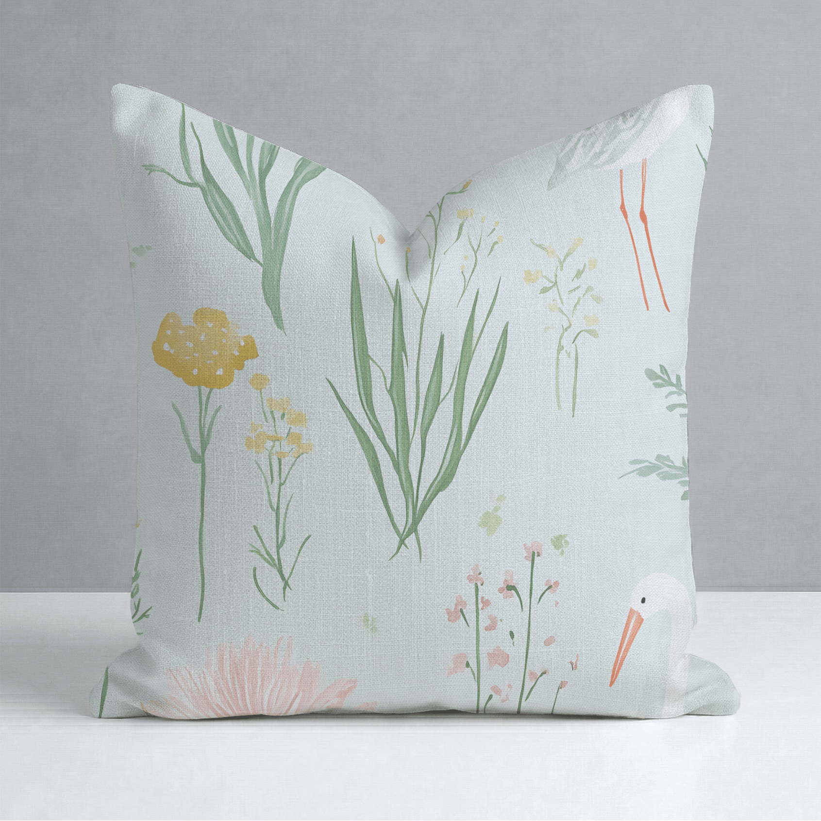 Willow Wading Throw Pillow - Lemon Park