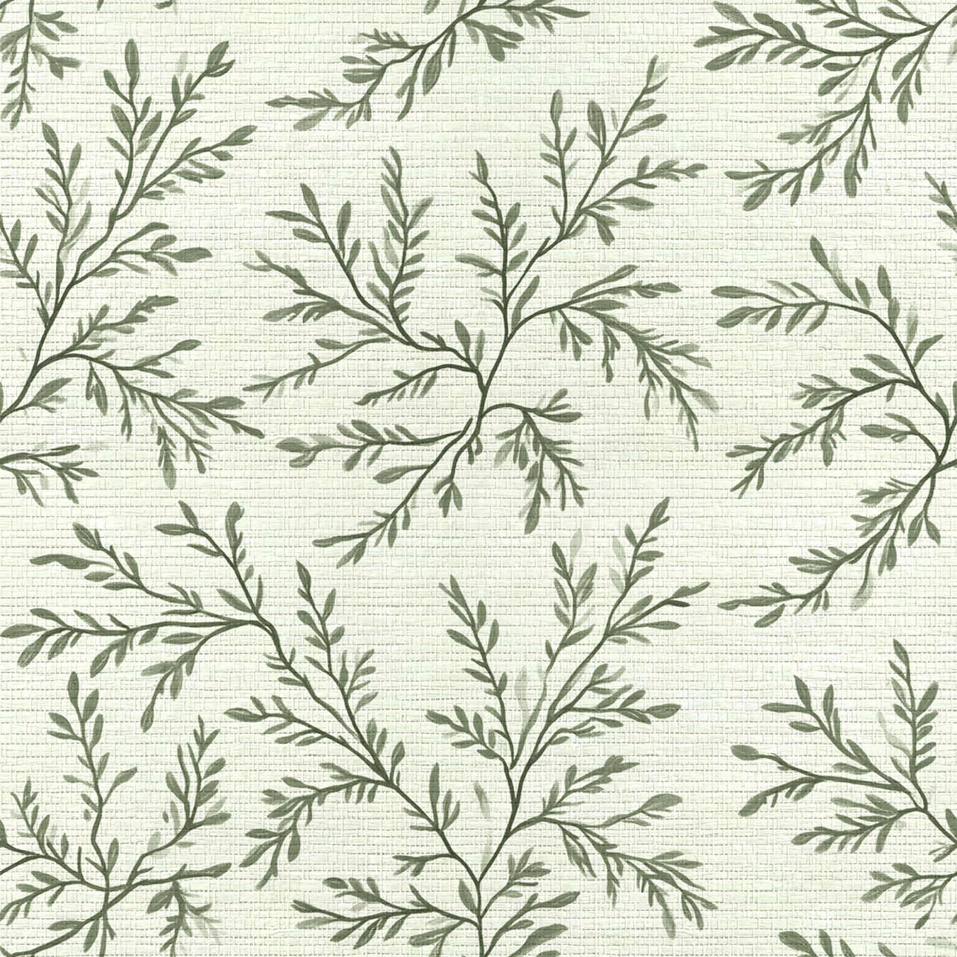Willow Wreath Faux Grasscloth Wallpaper - Lemon Park