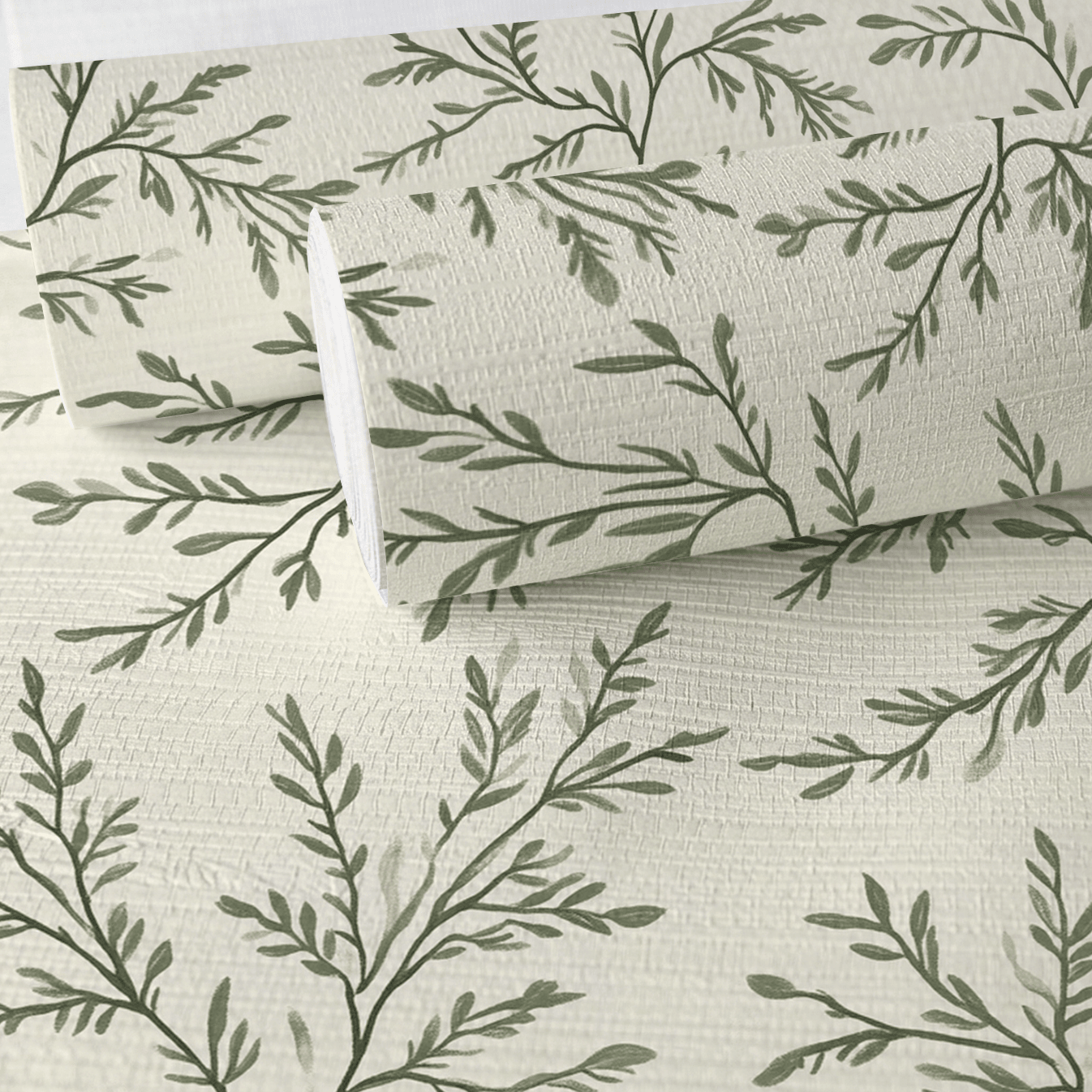 Willow Wreath Faux Grasscloth Wallpaper - Lemon Park
