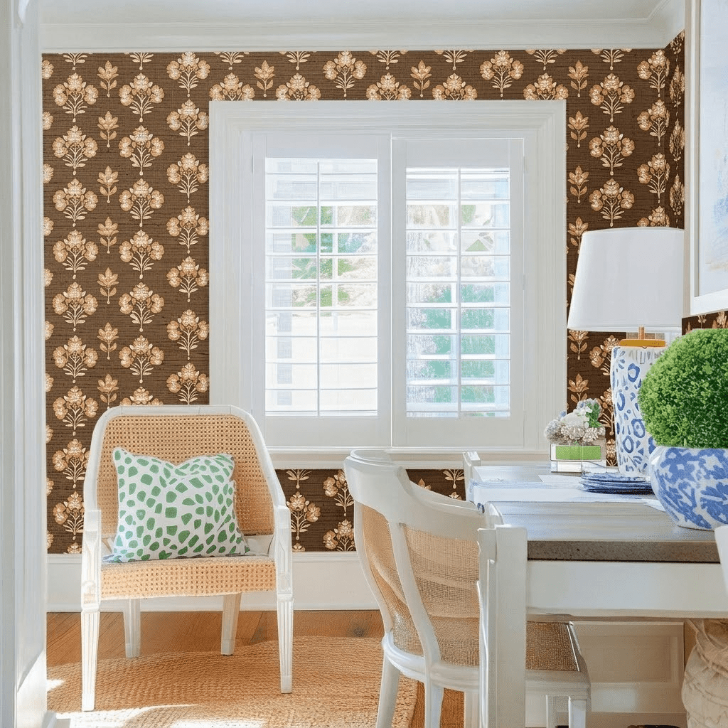 Winnie Faux Grasscloth Wallpaper - Lemon Park