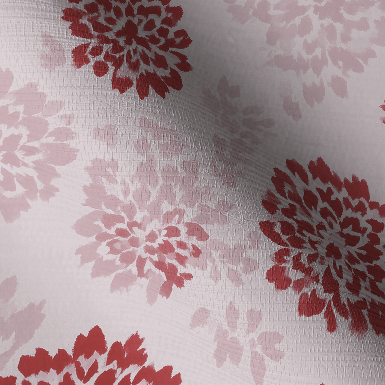 Winter Berry Poinsettia Faux Grasscloth Wallpaper - Lemon Park