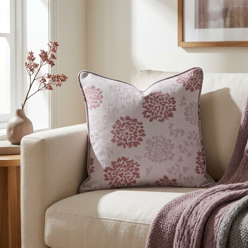 Winter Berry Poinsettia Throw Pillow - Lemon Park