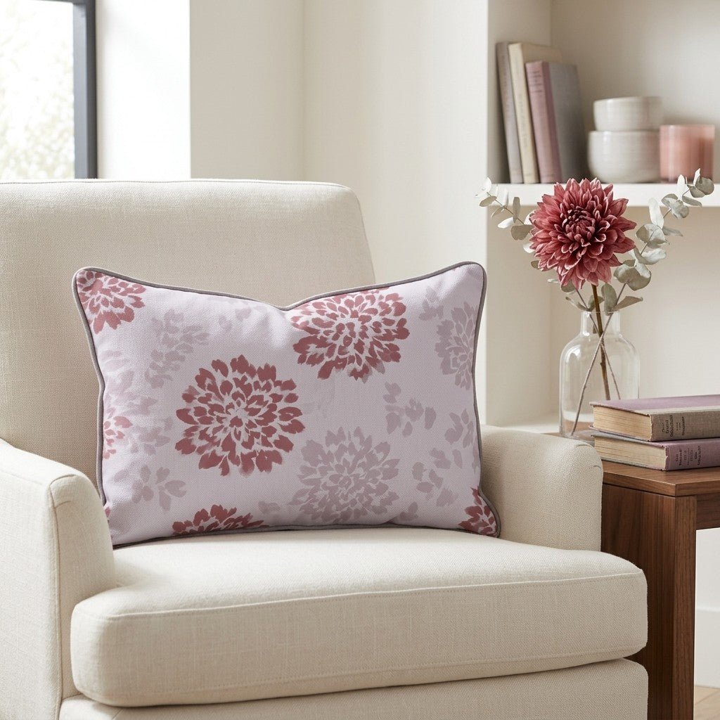 Winter Berry Poinsettia Throw Pillow - Lemon Park
