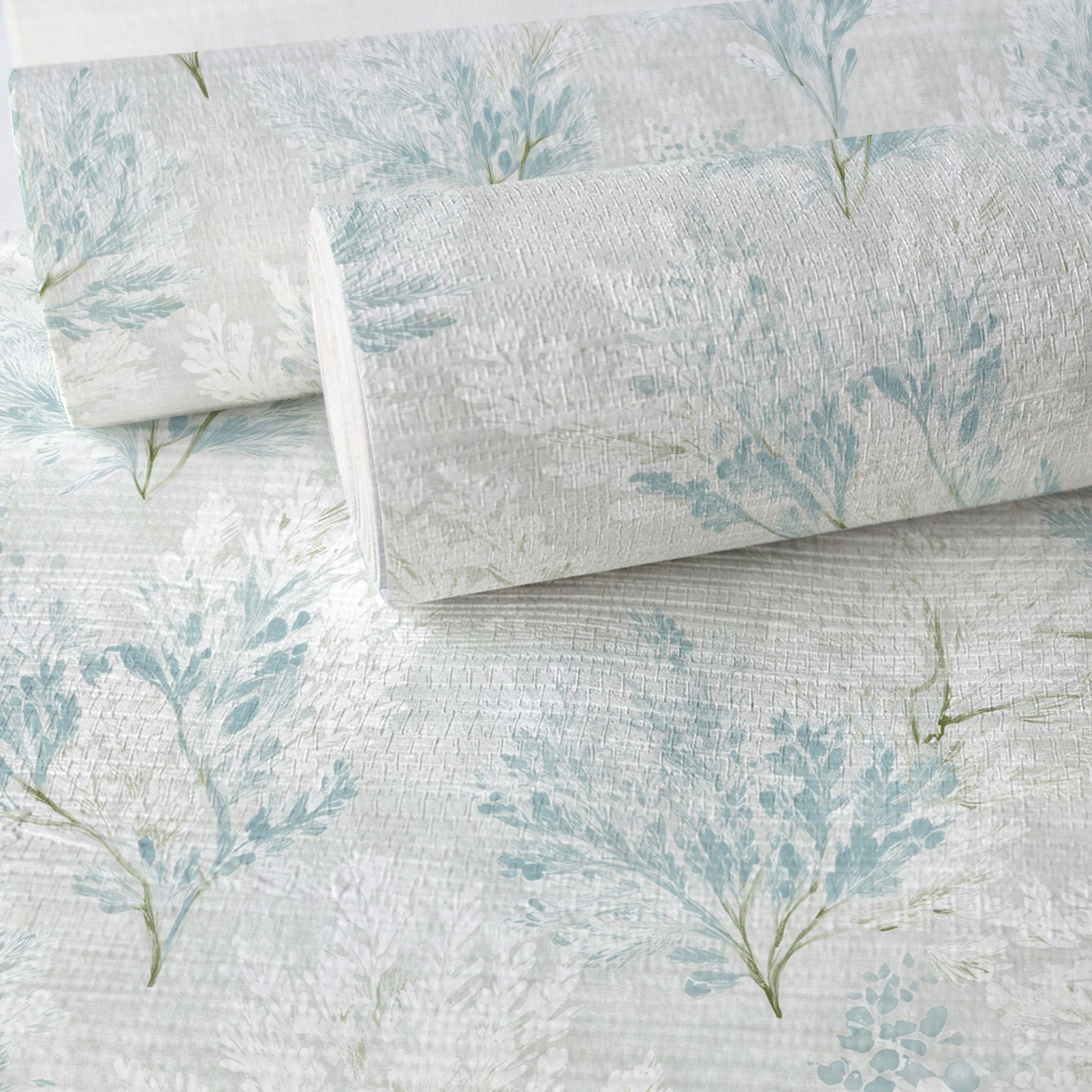Winter Bloom Faux Grasscloth Wallpaper
