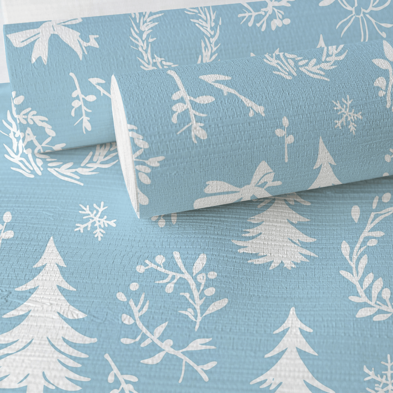 Winter Wreath Faux Grasscloth Wallpaper - Lemon Park