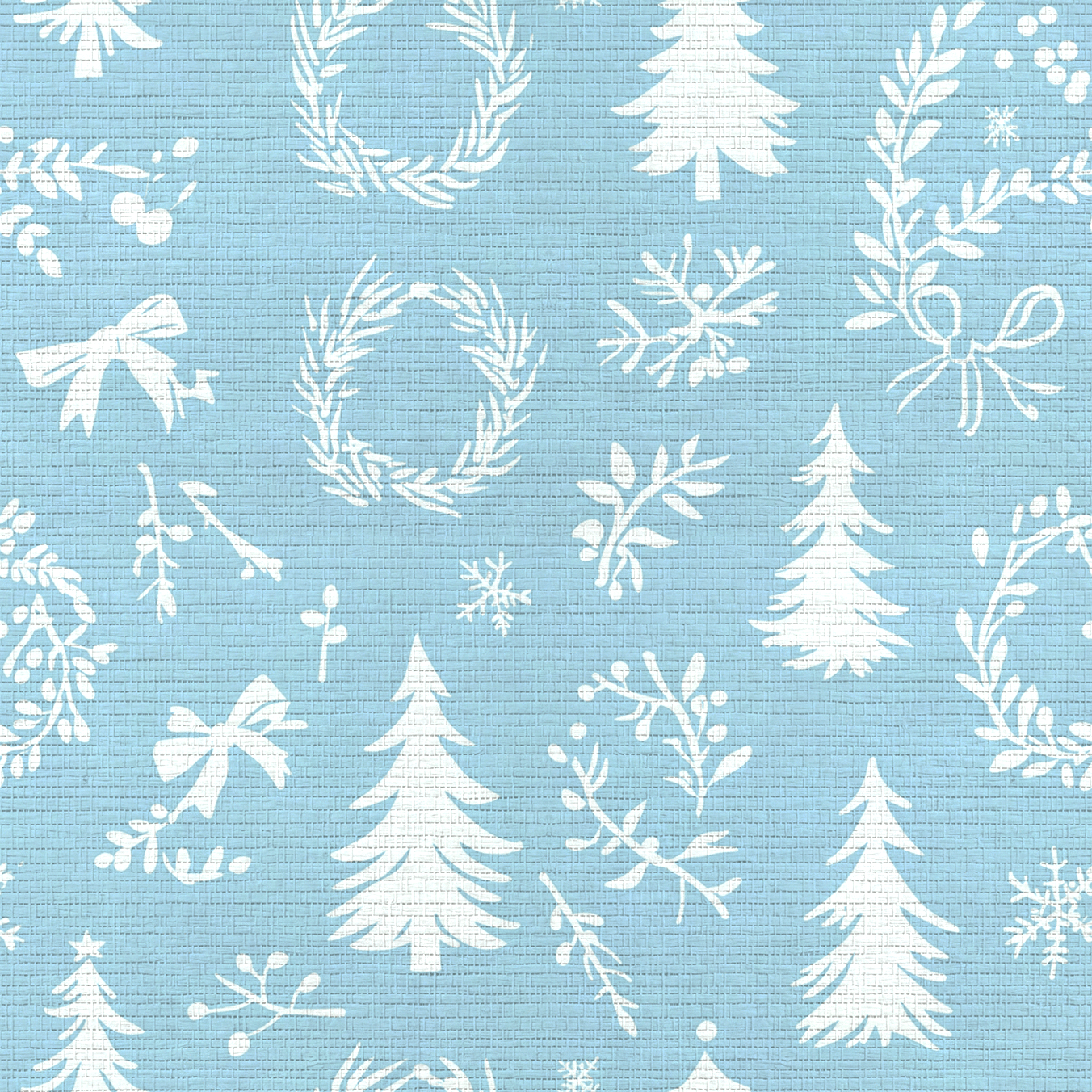 Winter Wreath Faux Grasscloth Wallpaper - Lemon Park