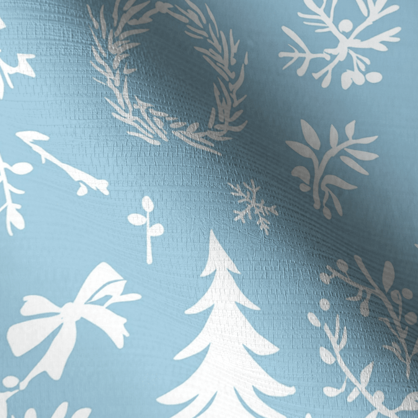 Winter Wreath Faux Grasscloth Wallpaper - Lemon Park