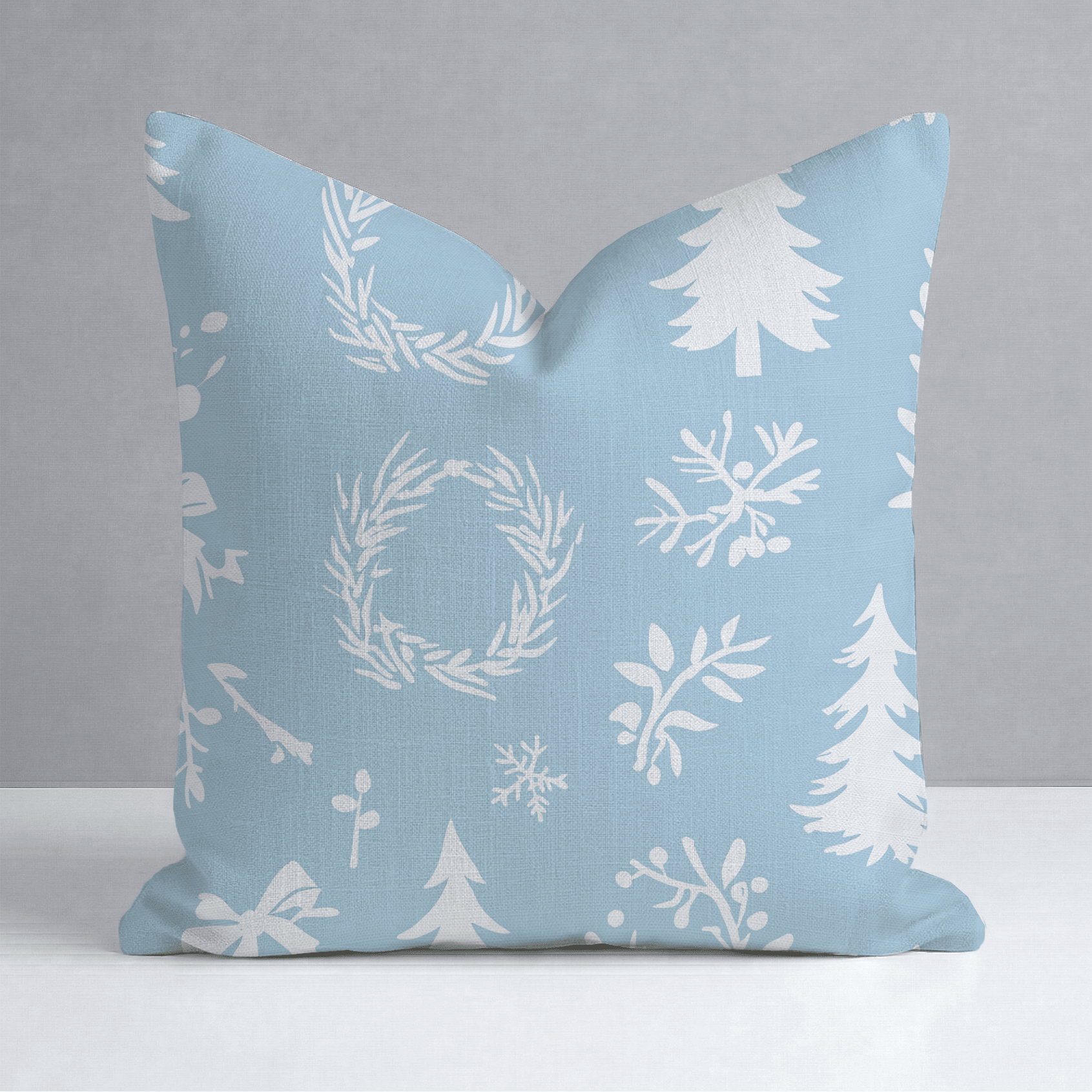 Winter Wreath Throw Pillow - Lemon Park