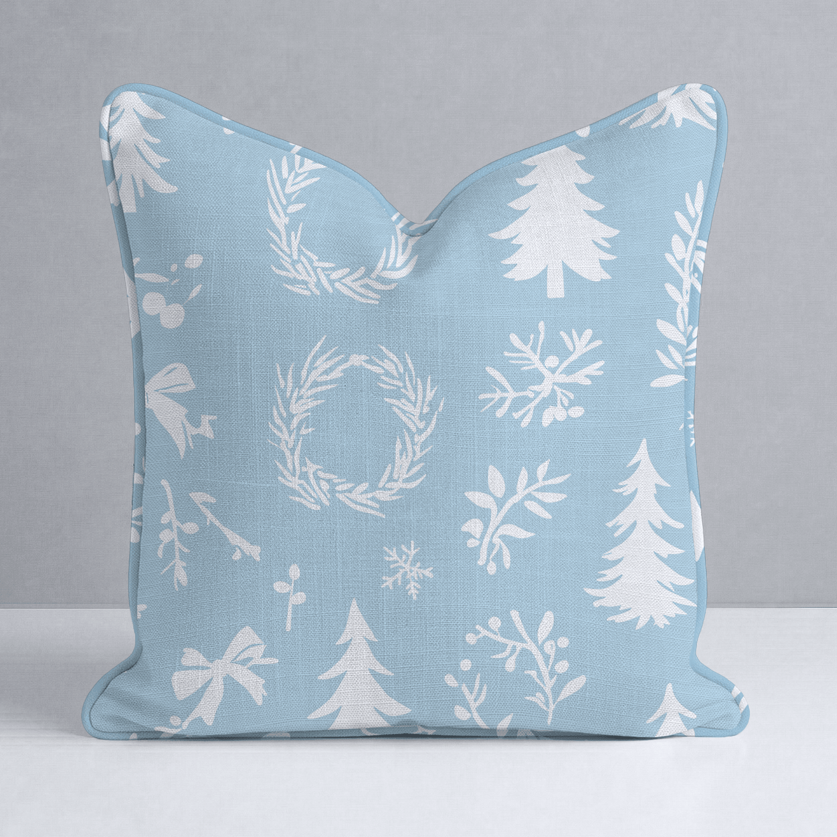 Winter Wreath Throw Pillow - Lemon Park