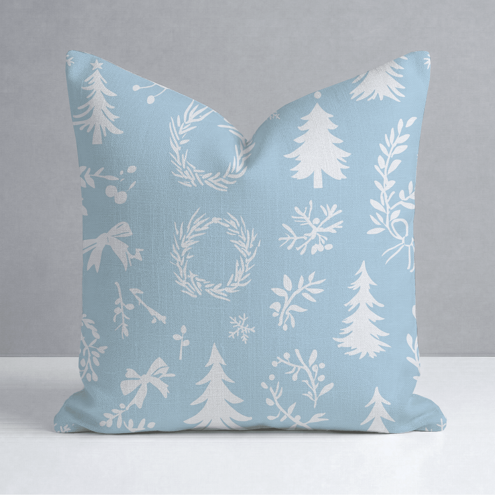 Winter Wreath Throw Pillow - Lemon Park