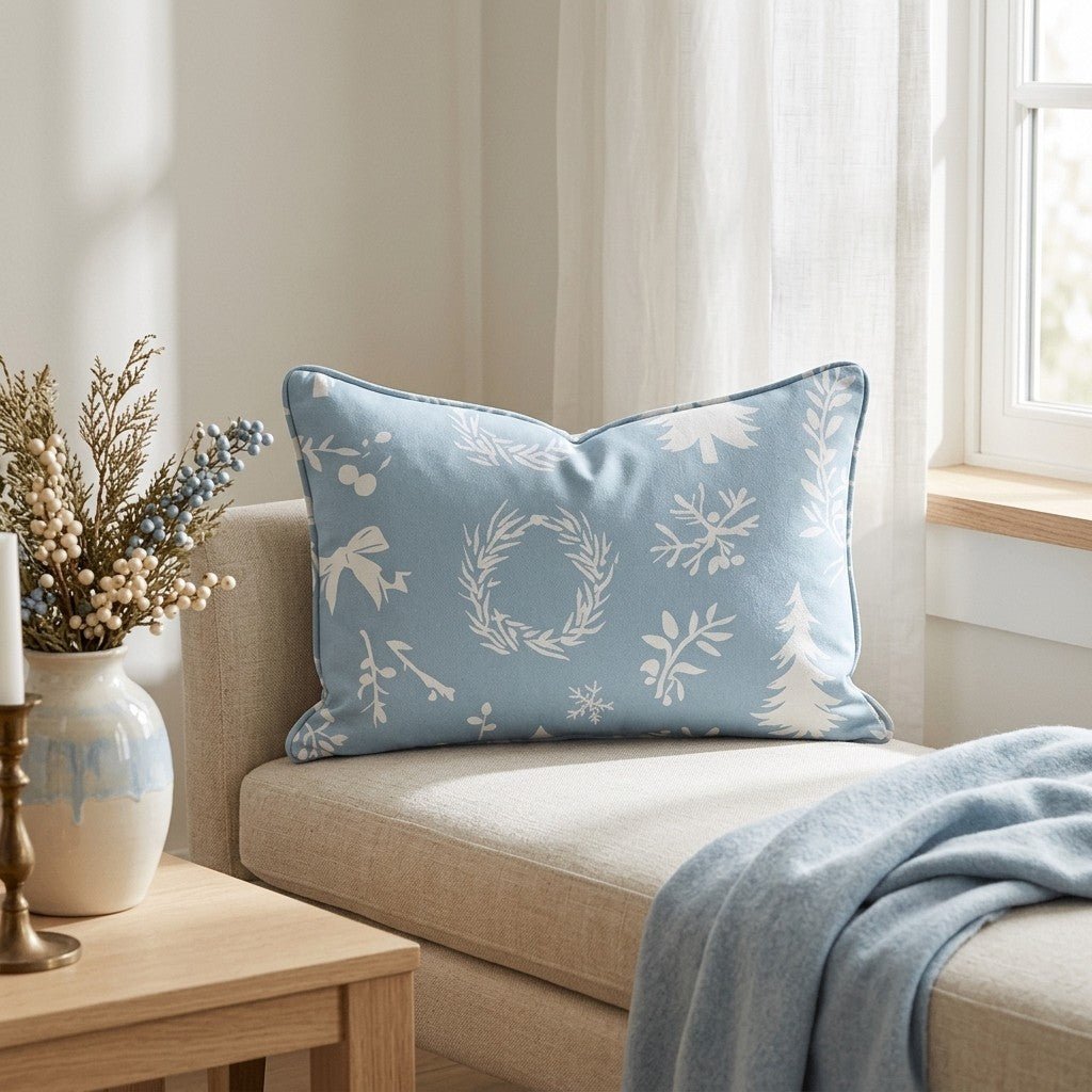 Winter Wreath Throw Pillow - Lemon Park