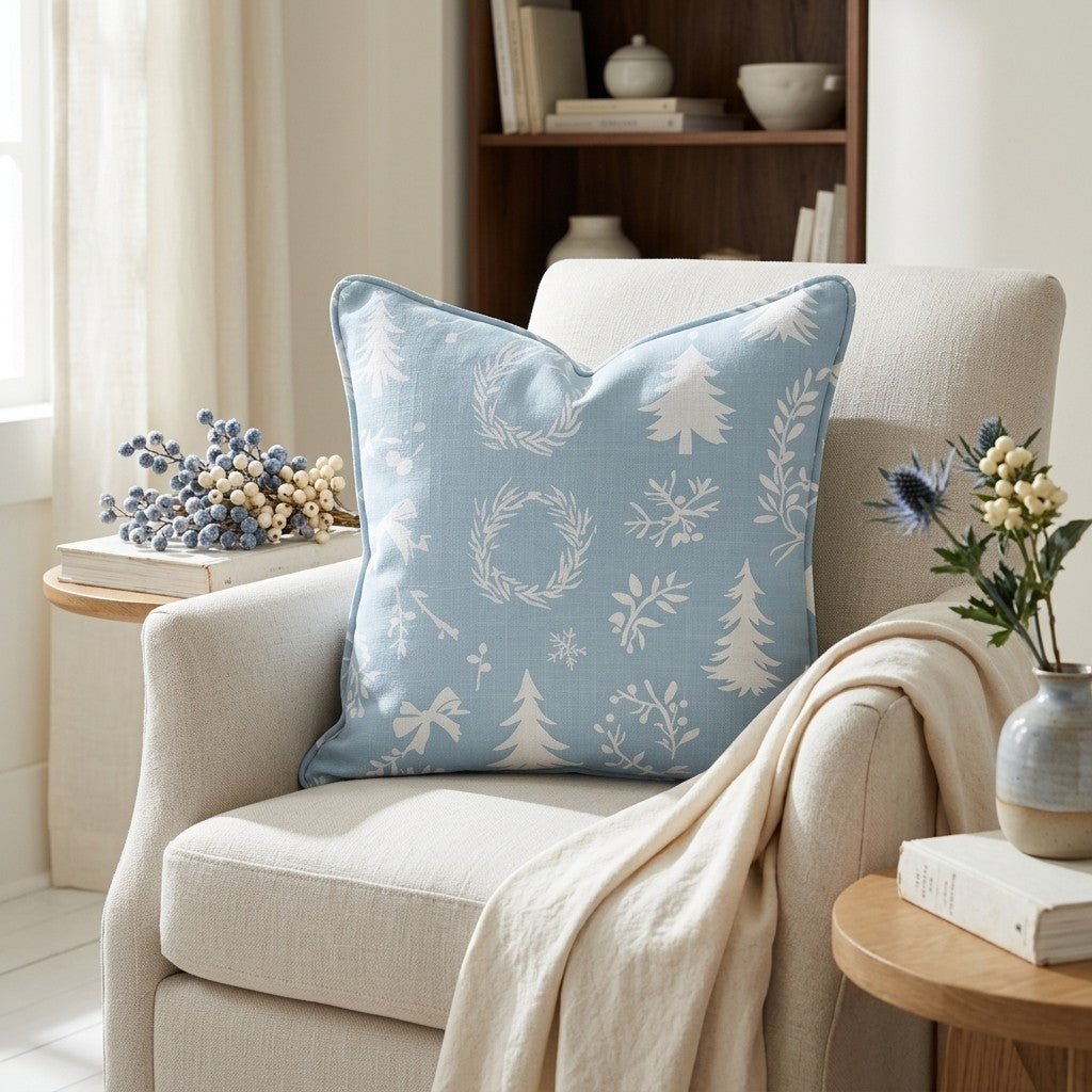 Winter Wreath Throw Pillow - Lemon Park