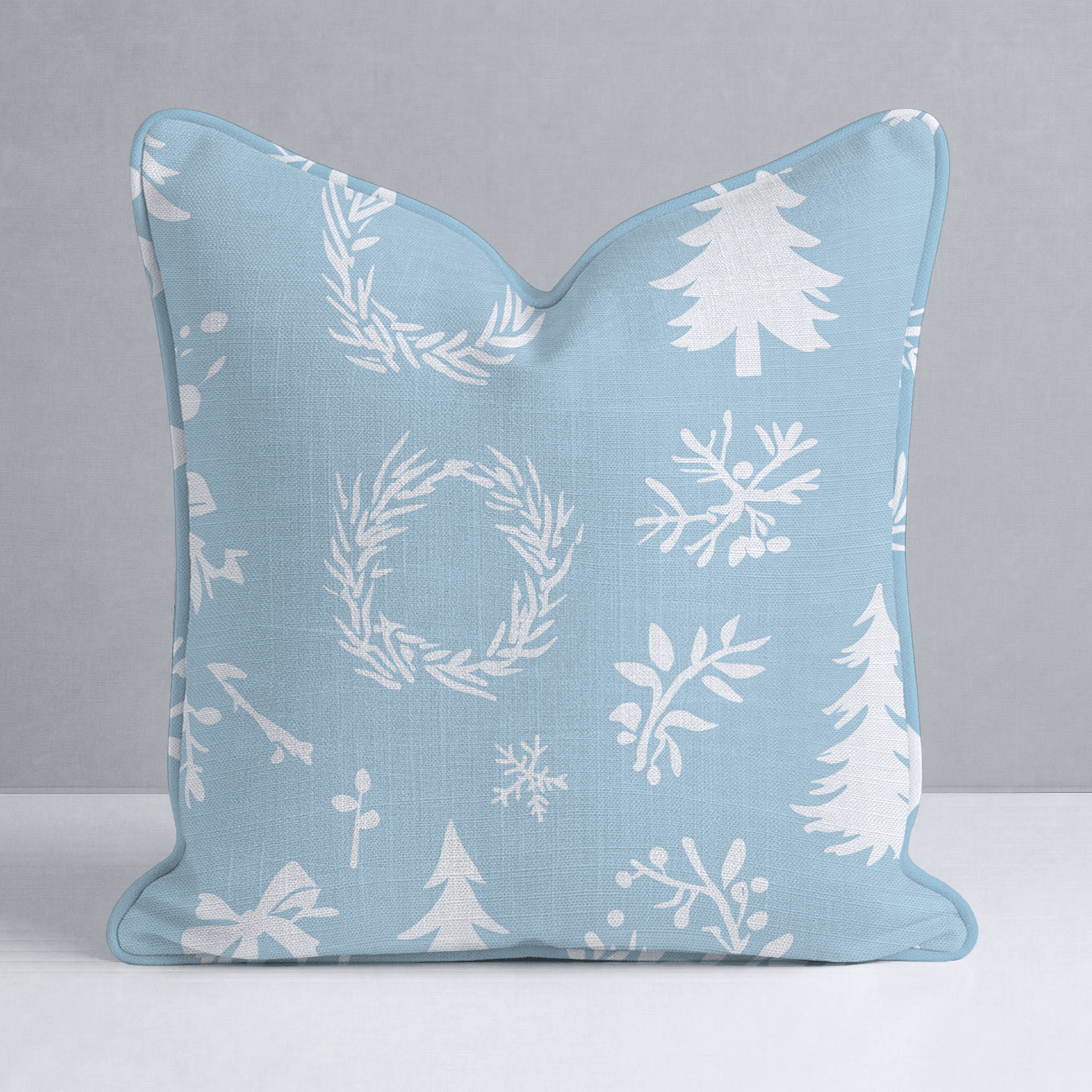 Winter Wreath Throw Pillow - Lemon Park