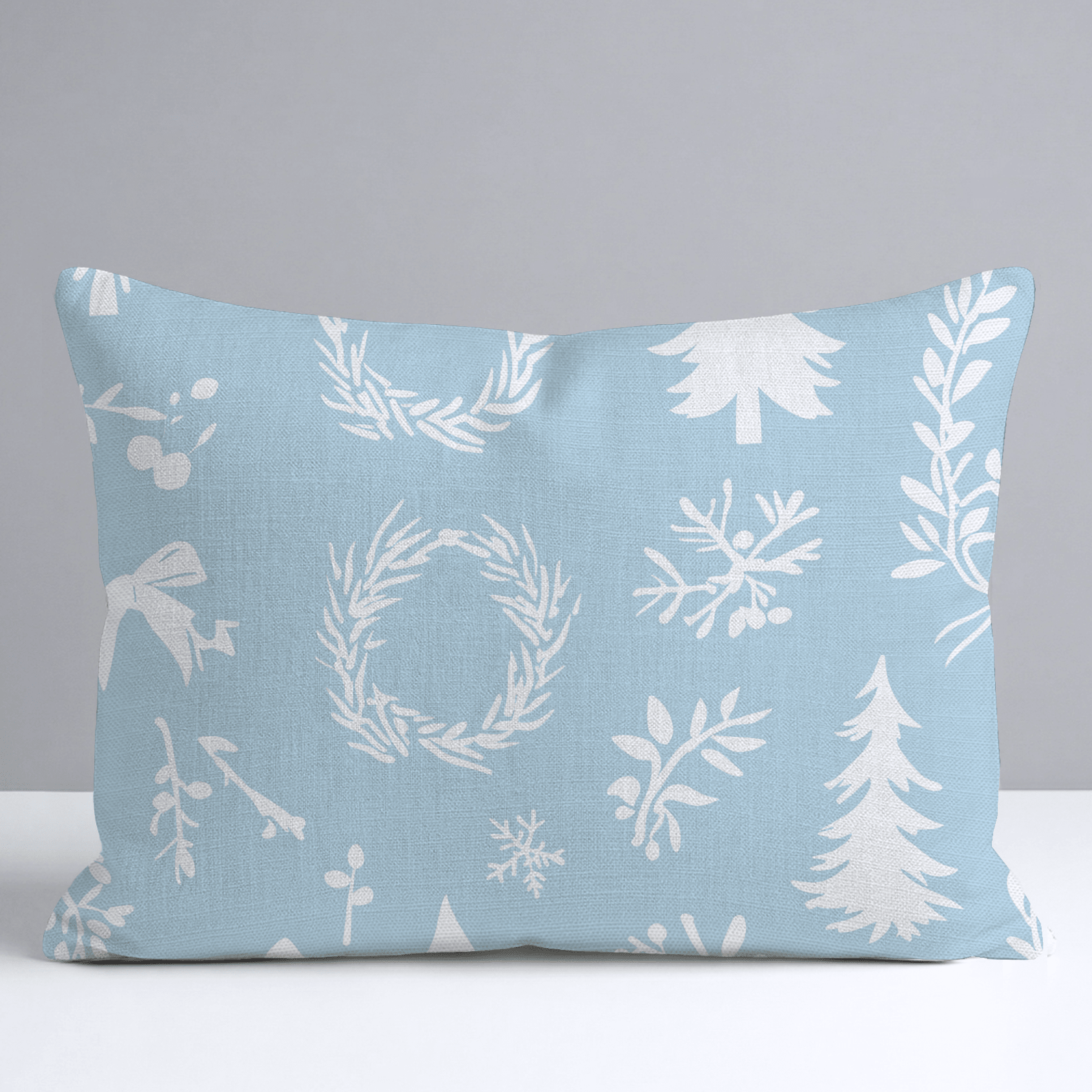 Winter Wreath Throw Pillow - Lemon Park