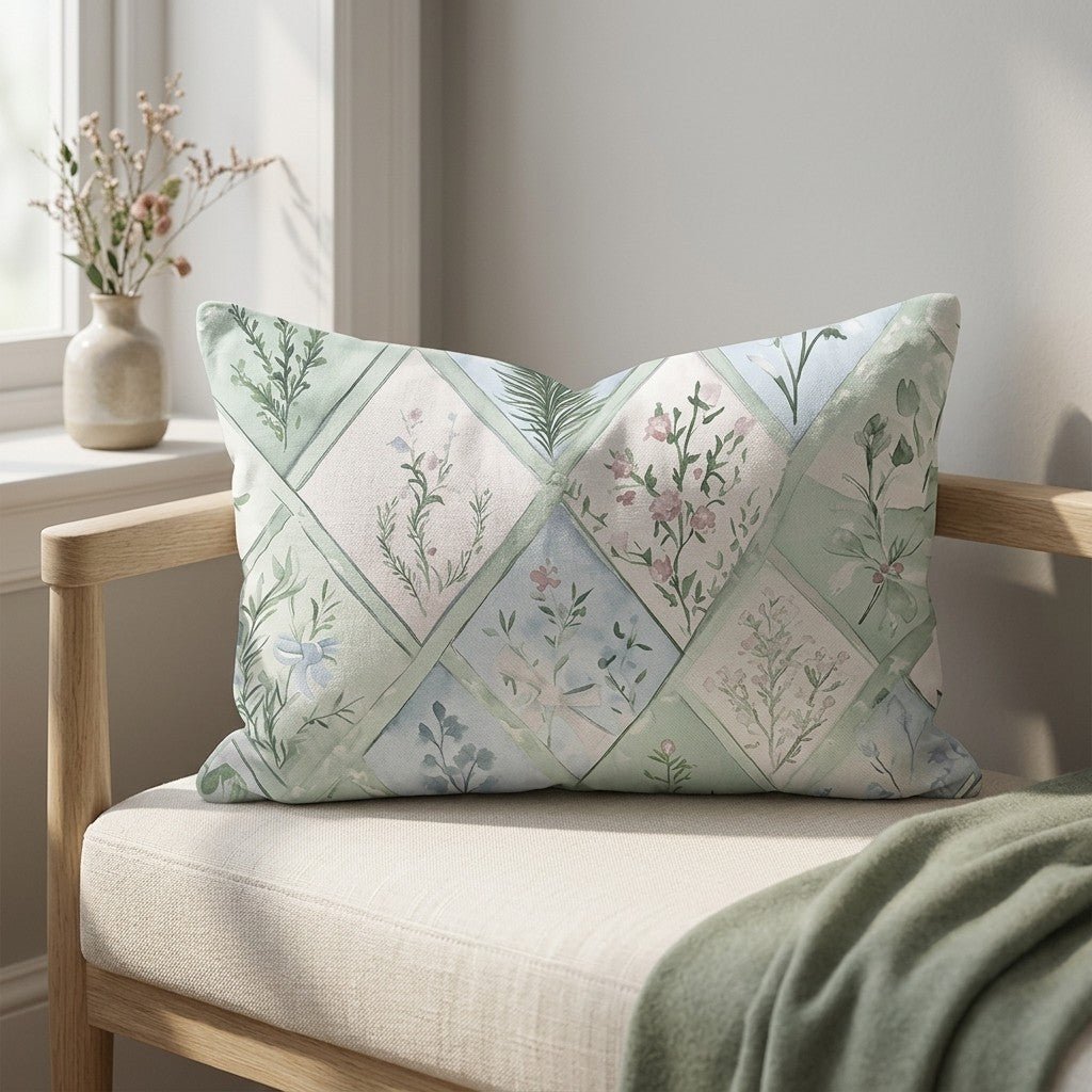 Winter's Patchwork Throw Pillow - Lemon Park
