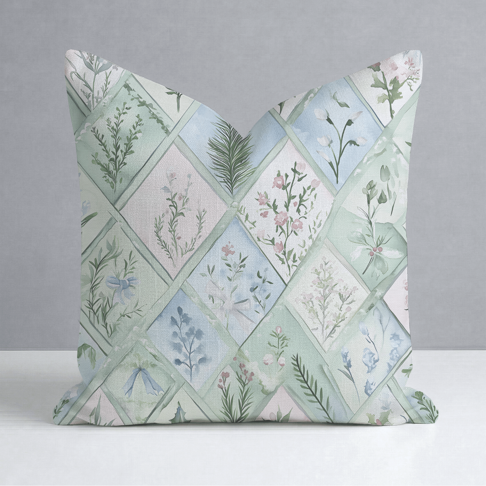 Winter's Patchwork Throw Pillow - Lemon Park