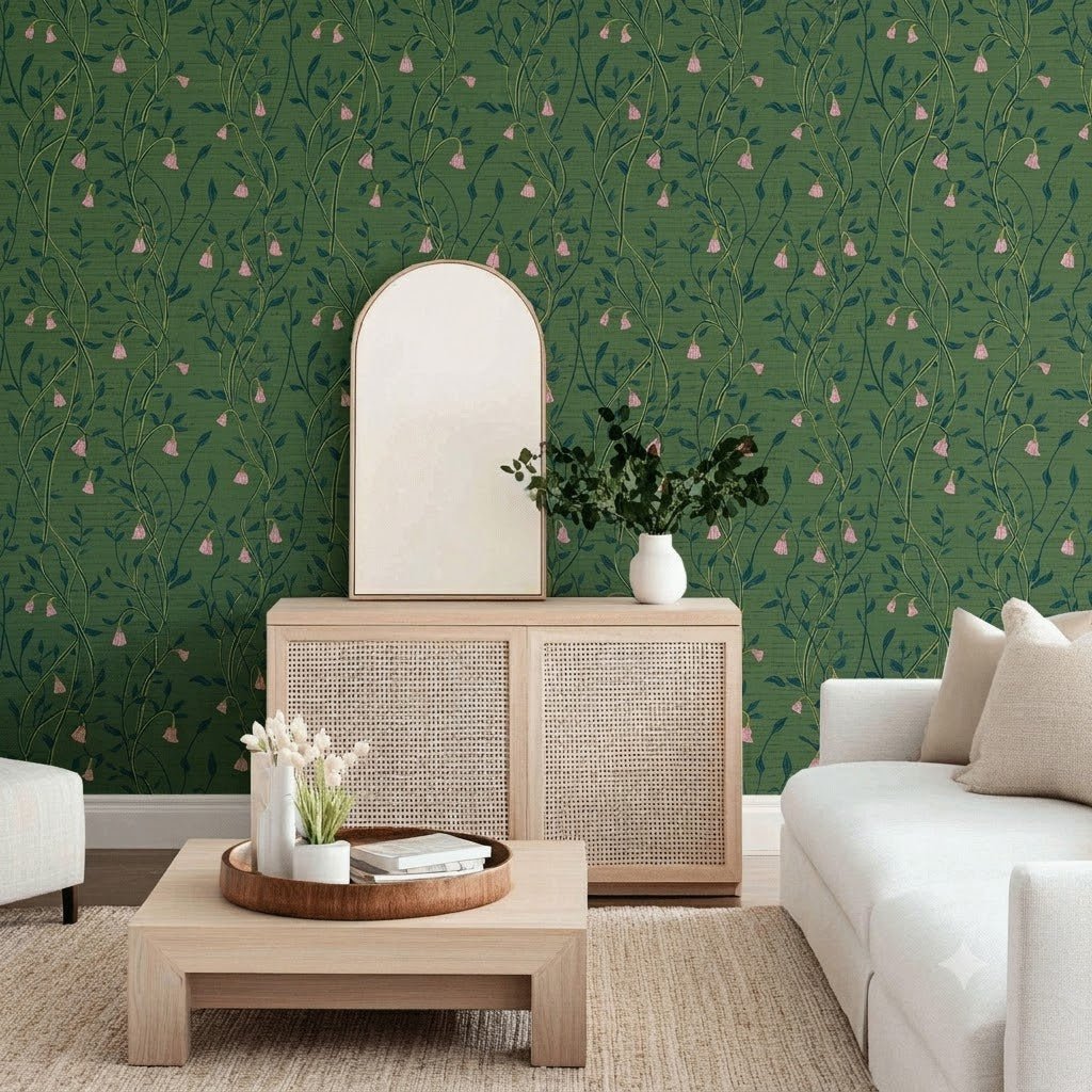 Wisterelle Faux Grasscloth Wallpaper - Lemon Park