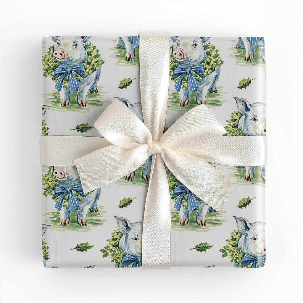 Wreath the Pig - Wrapping Paper - Lemon Park