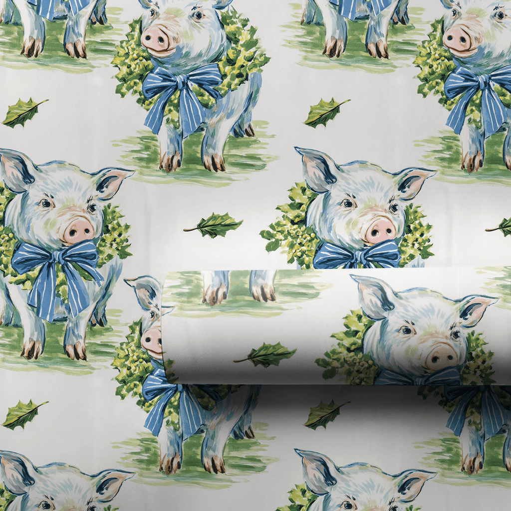 Wreath the Pig - Wrapping Paper - Lemon Park